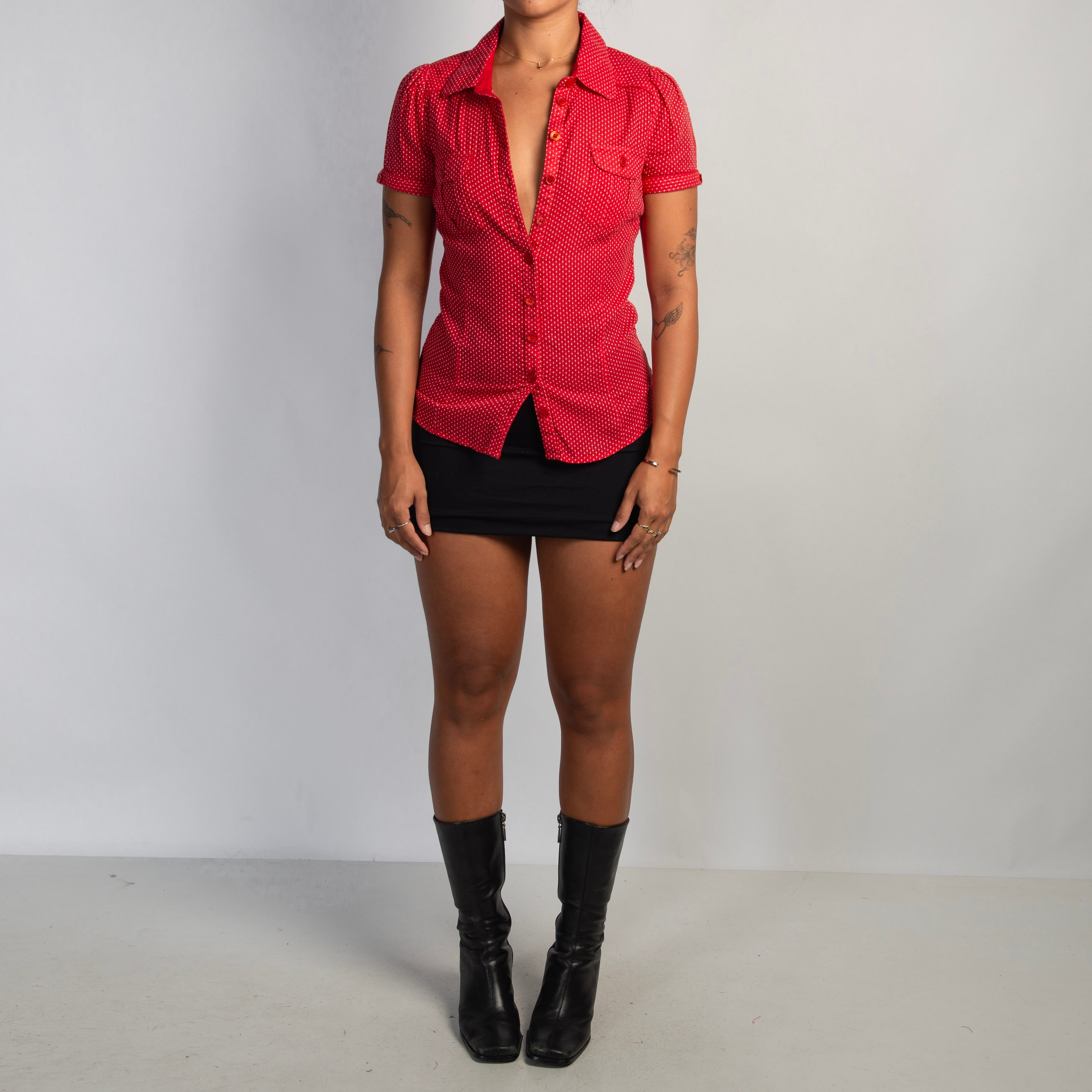 RED POLKA DOT BLOUSE