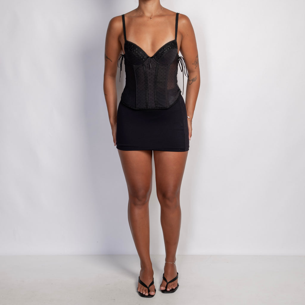 BLACK POLKA DOT BUSTIER