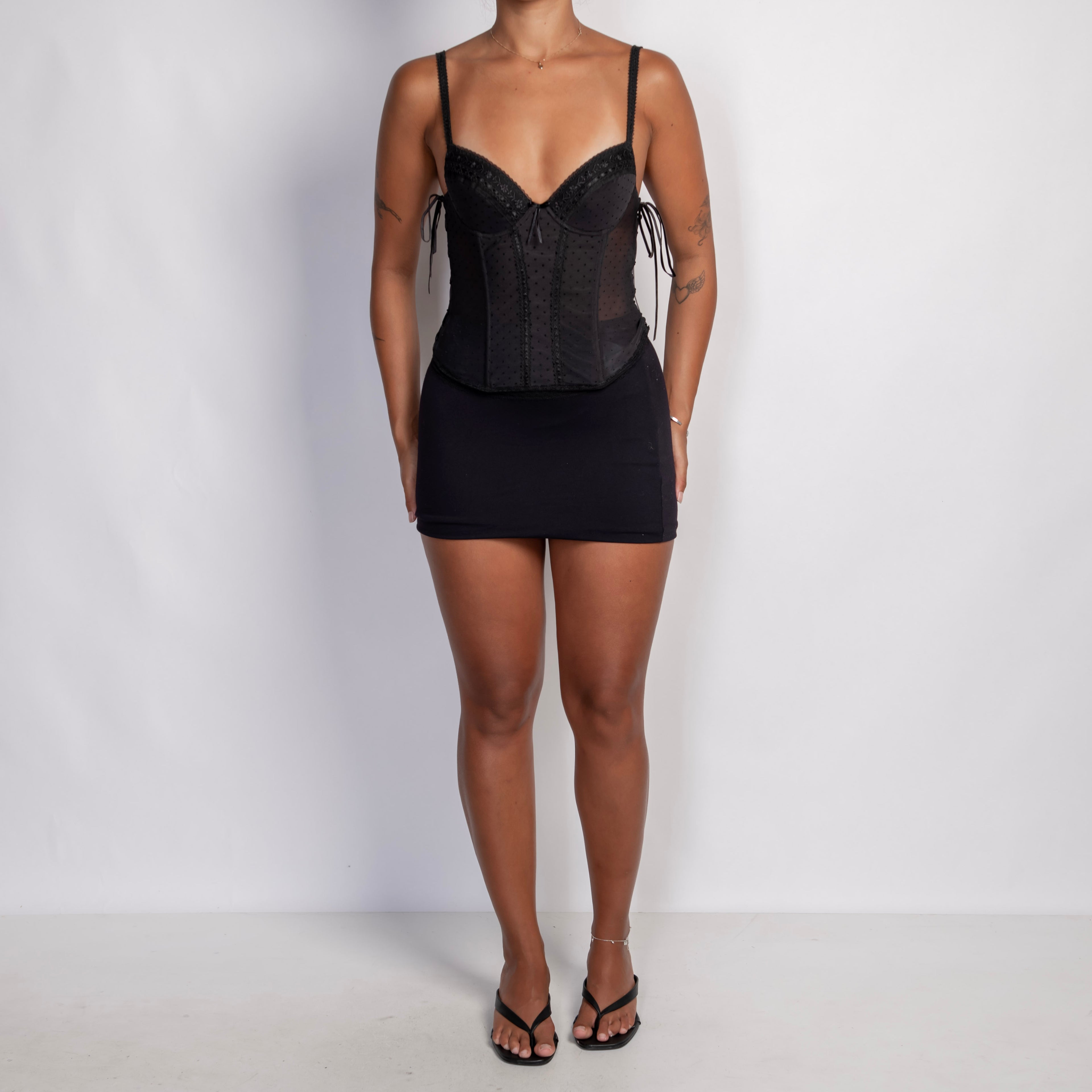 BLACK POLKA DOT BUSTIER