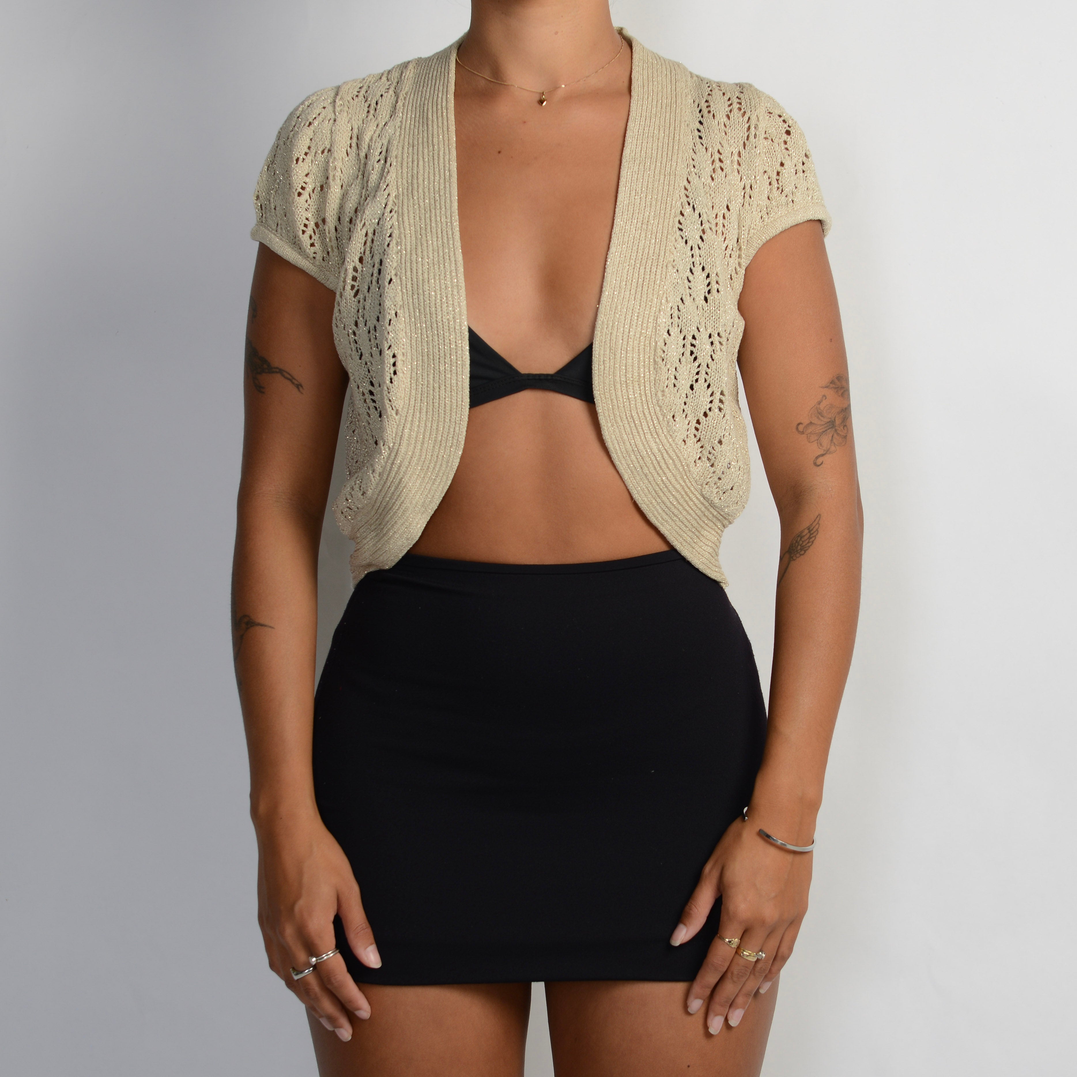 BEIGE KNIT BOLERO