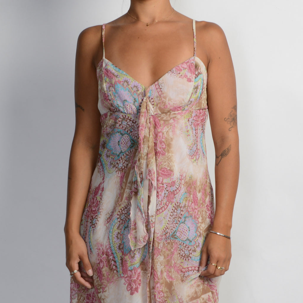 PINK PAISLEY SILK DRESS