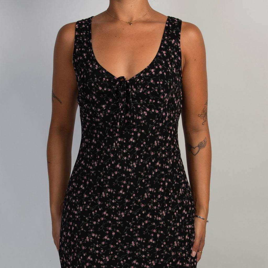 MICRO FLORAL MIDI DRESS