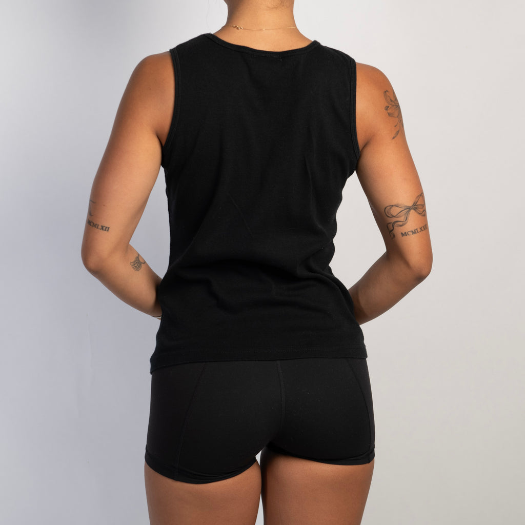 BLACK COTTON TANK TOP