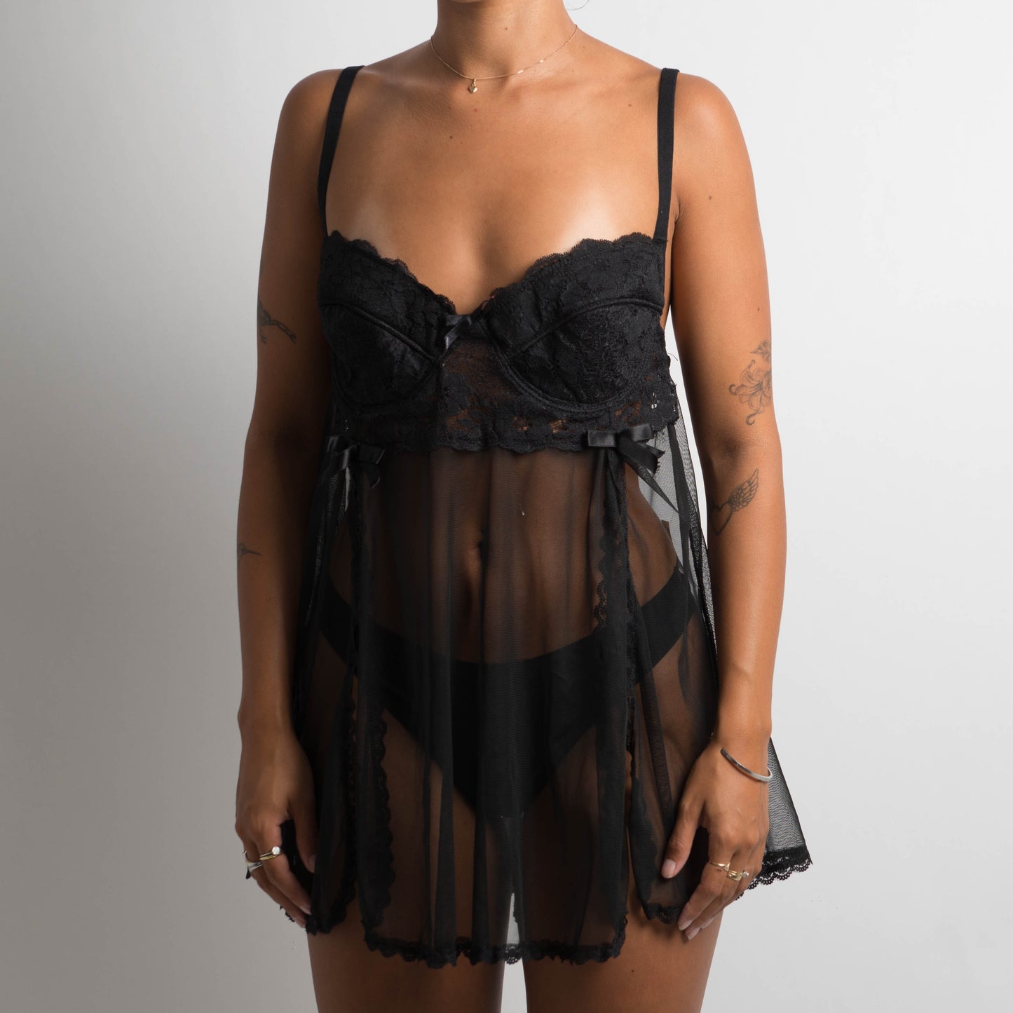 BLACK LACE BABYDOLL