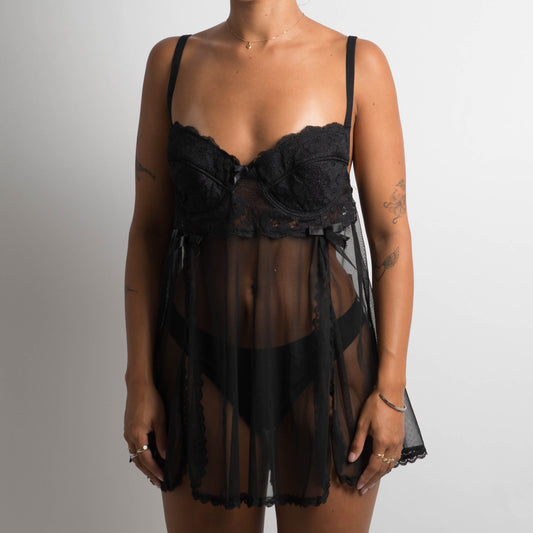 BLACK LACE BABYDOLL