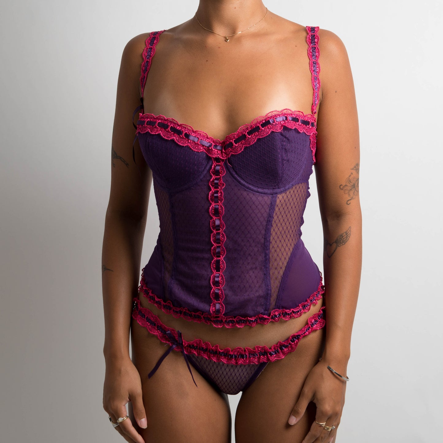 PURPLE / PINK CORSET + THONG