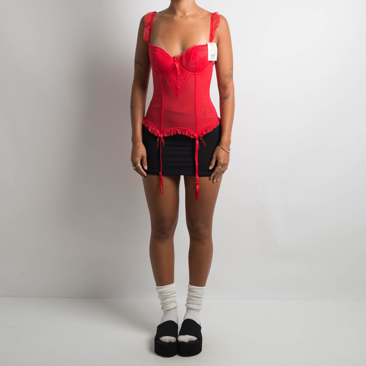 RED MESH BUSTIER