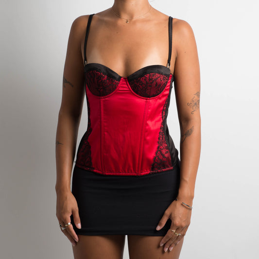 RED SATIN CORSET