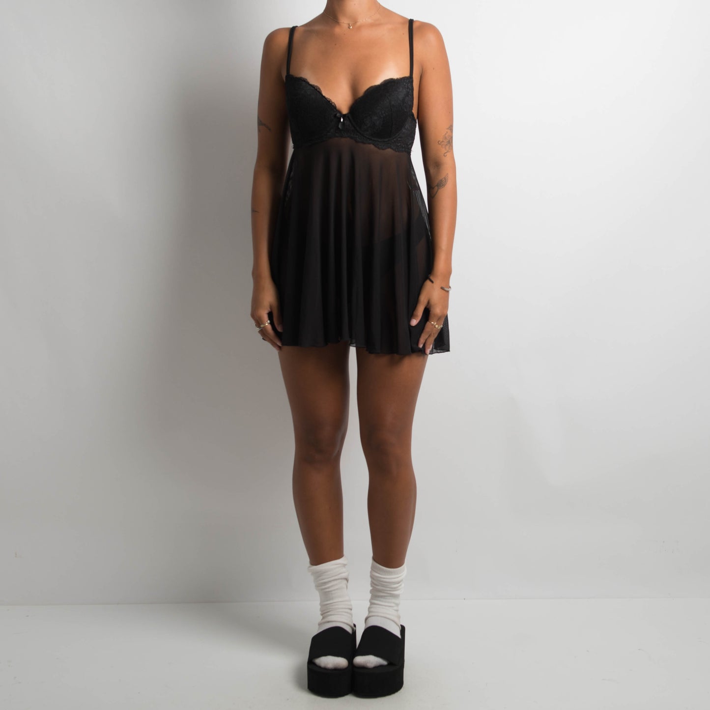 BLACK BABYDOLL DRESS