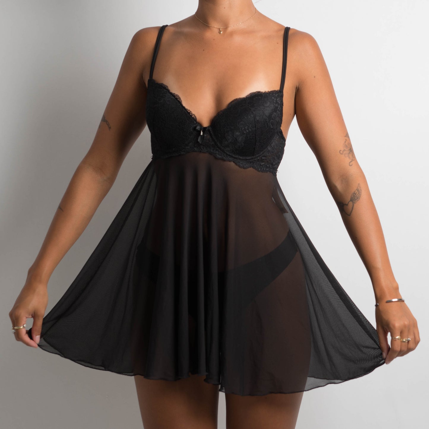 BLACK BABYDOLL DRESS