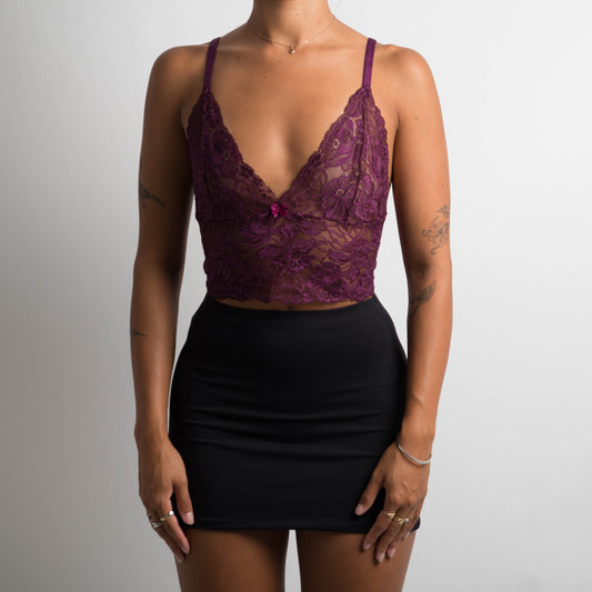 PURPLE LACE CROP