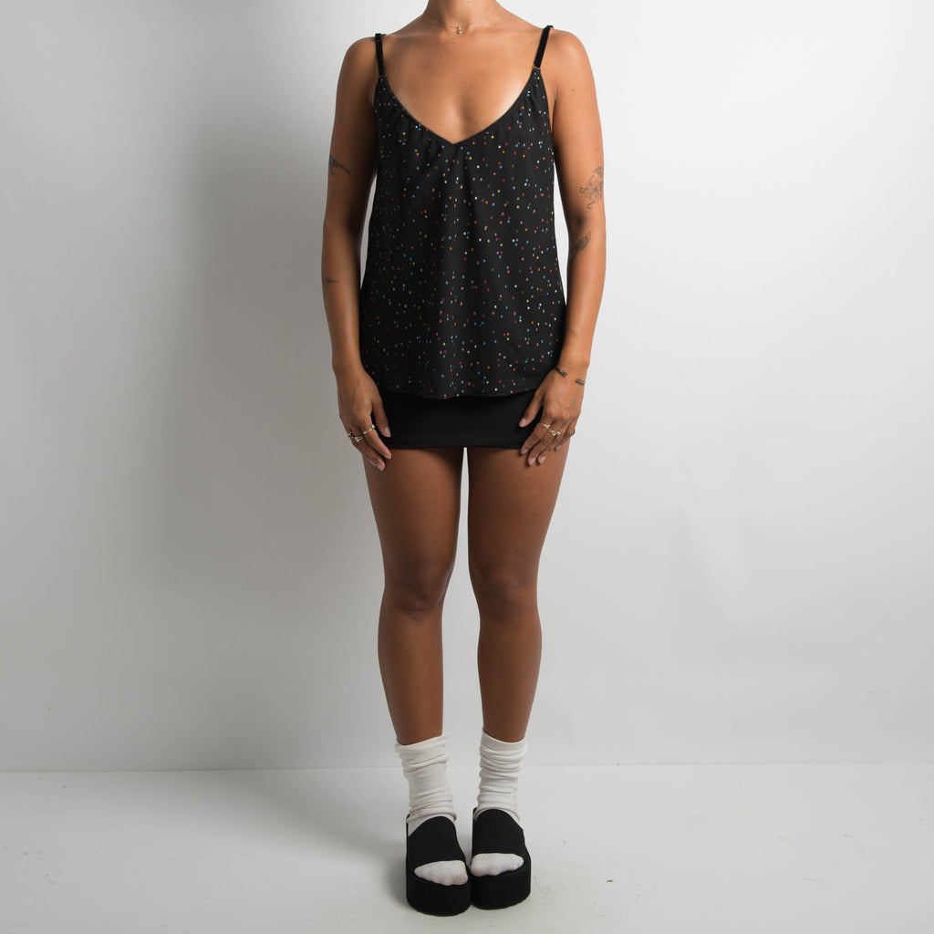 BLACK POLKA DOT CAMISOLE