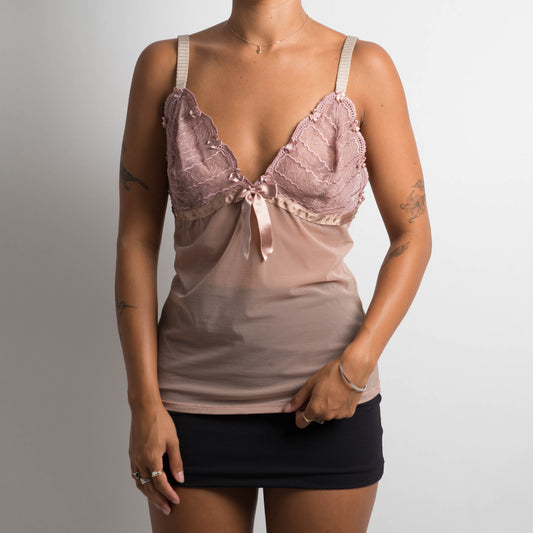 MAUVE SHEER MESH CAMISOLE