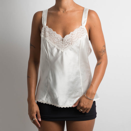 OFF WHITE SATIN CAMISOLE