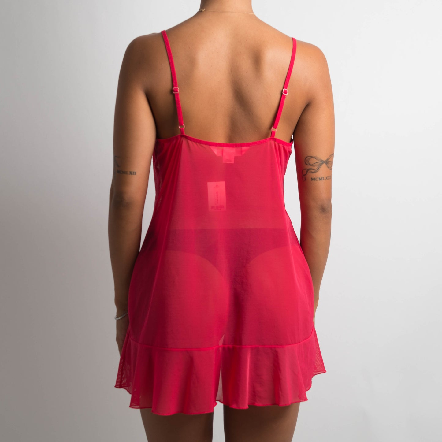 RASPBERRY MESH CHEMISE