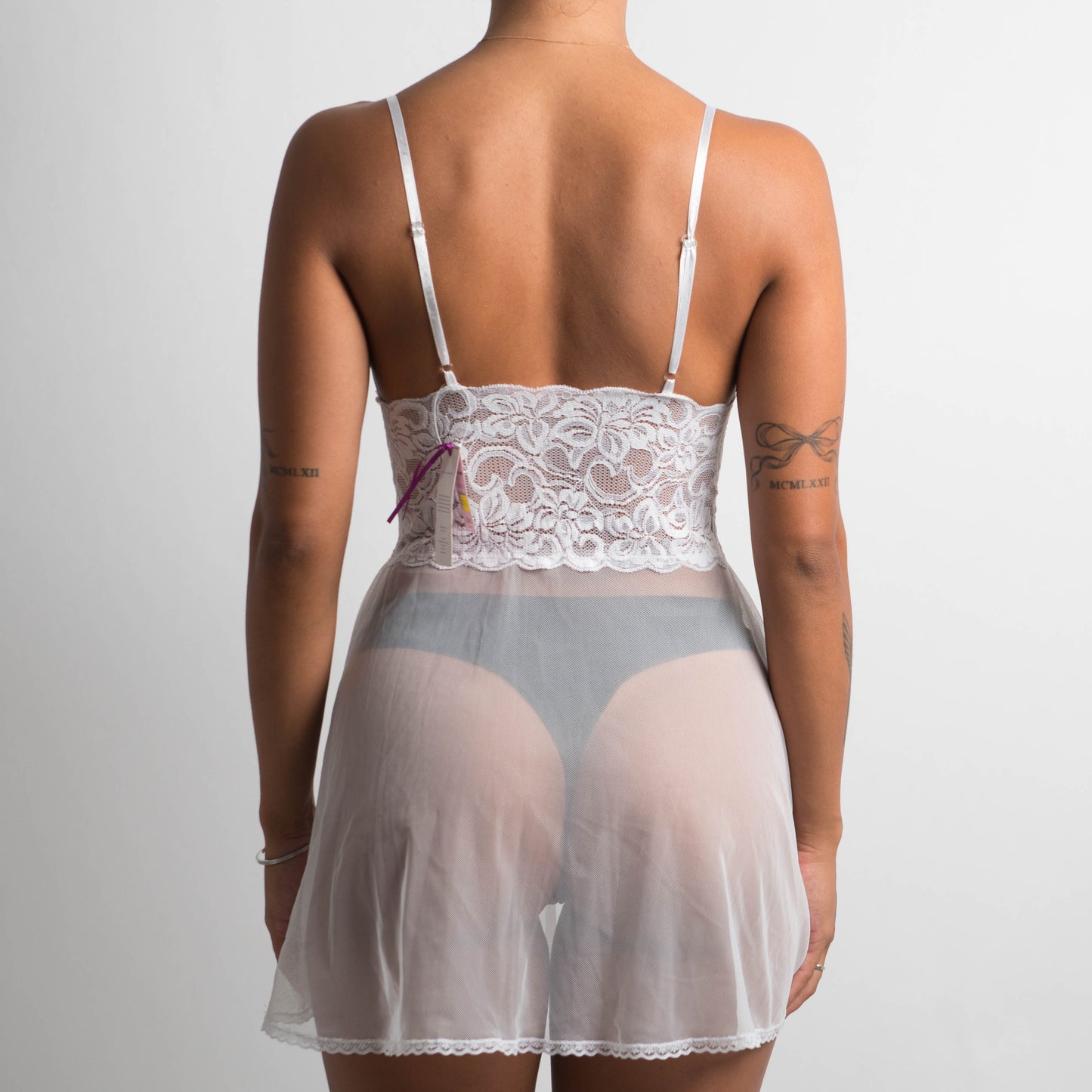 WHITE SHEER MESH CHEMISE