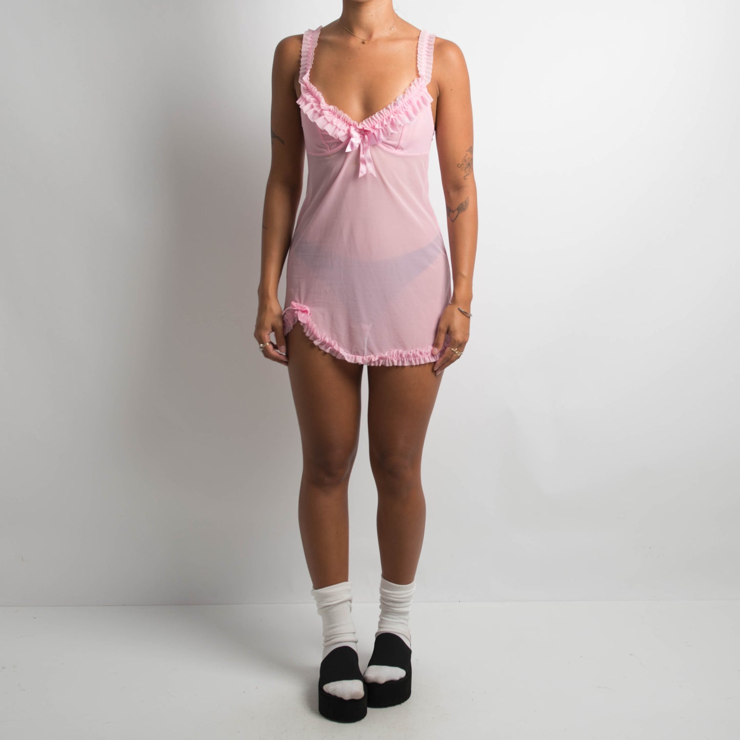 PINK MESH CHEMISE