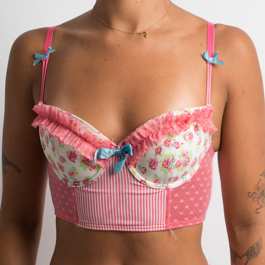 PATTERNED LONGLINE BRA - 10B