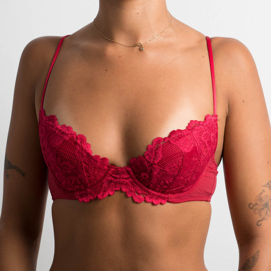 RED LACE BRA - 10B