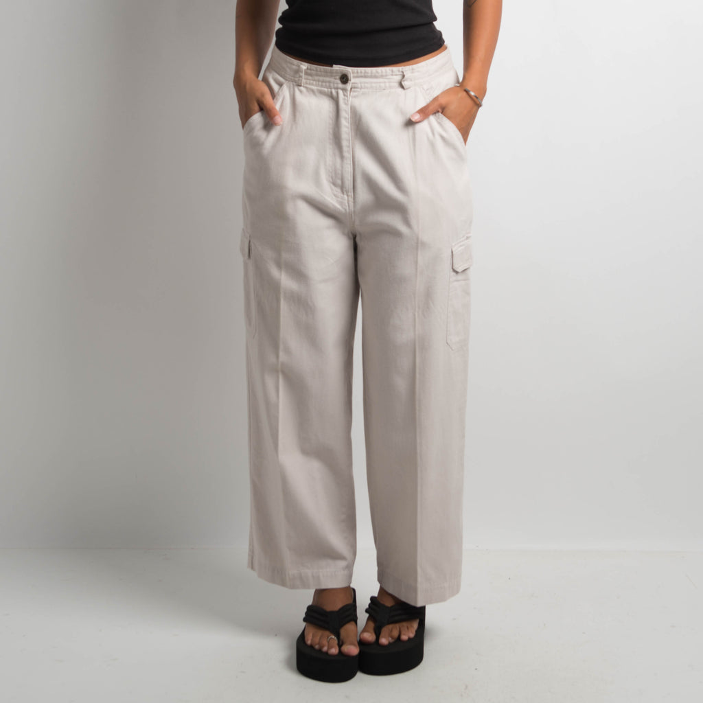 CREAM CARGO PANTS