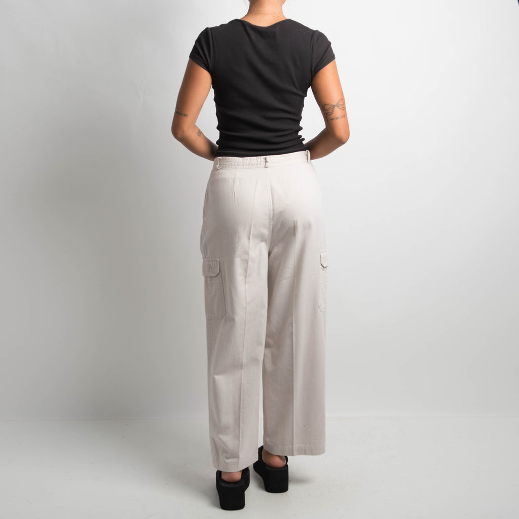 CREAM CARGO PANTS