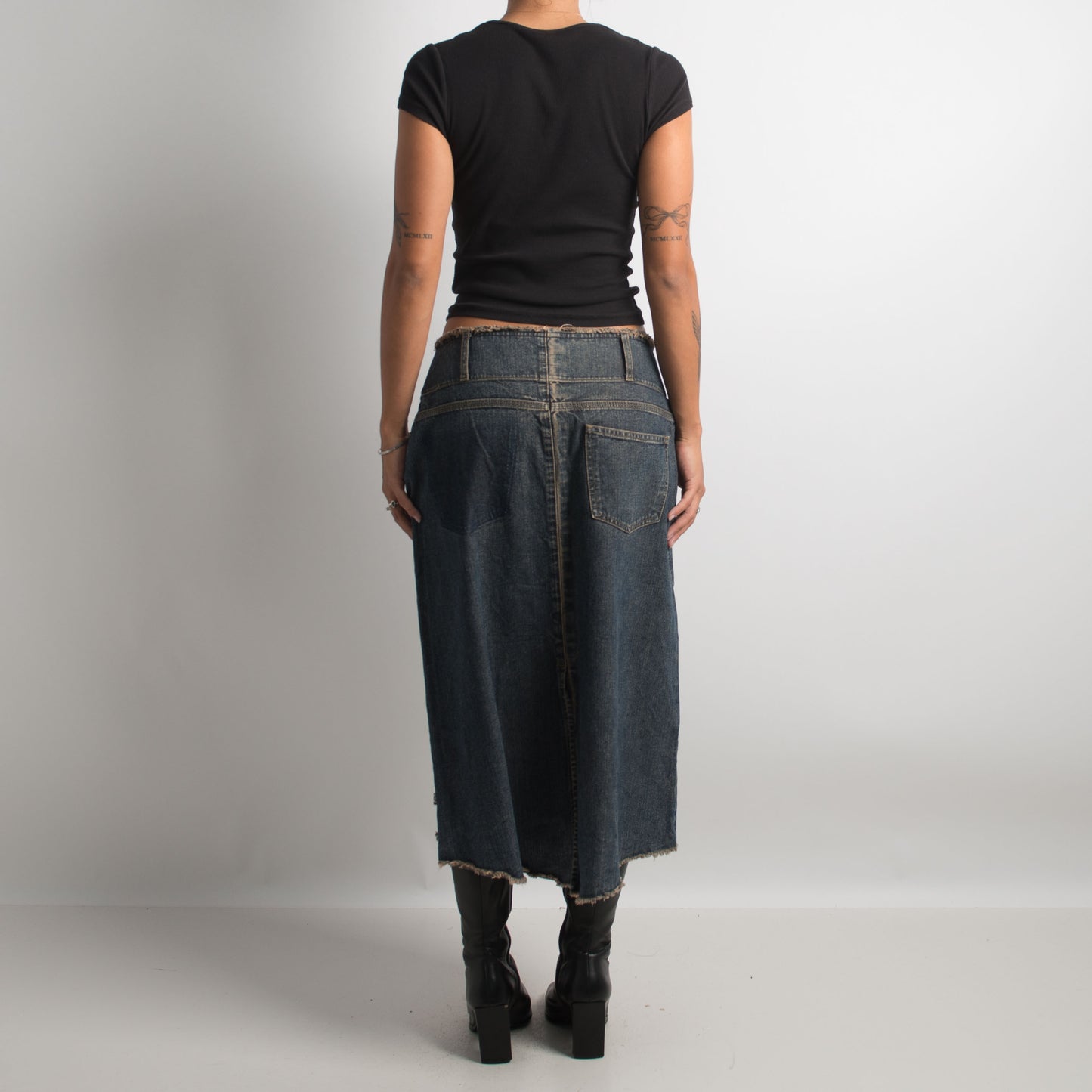 FADED WASH MIDI SKIRT