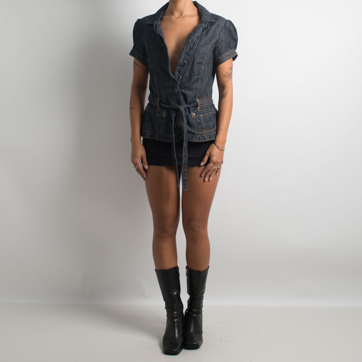 DARK WASH DENIM TOP