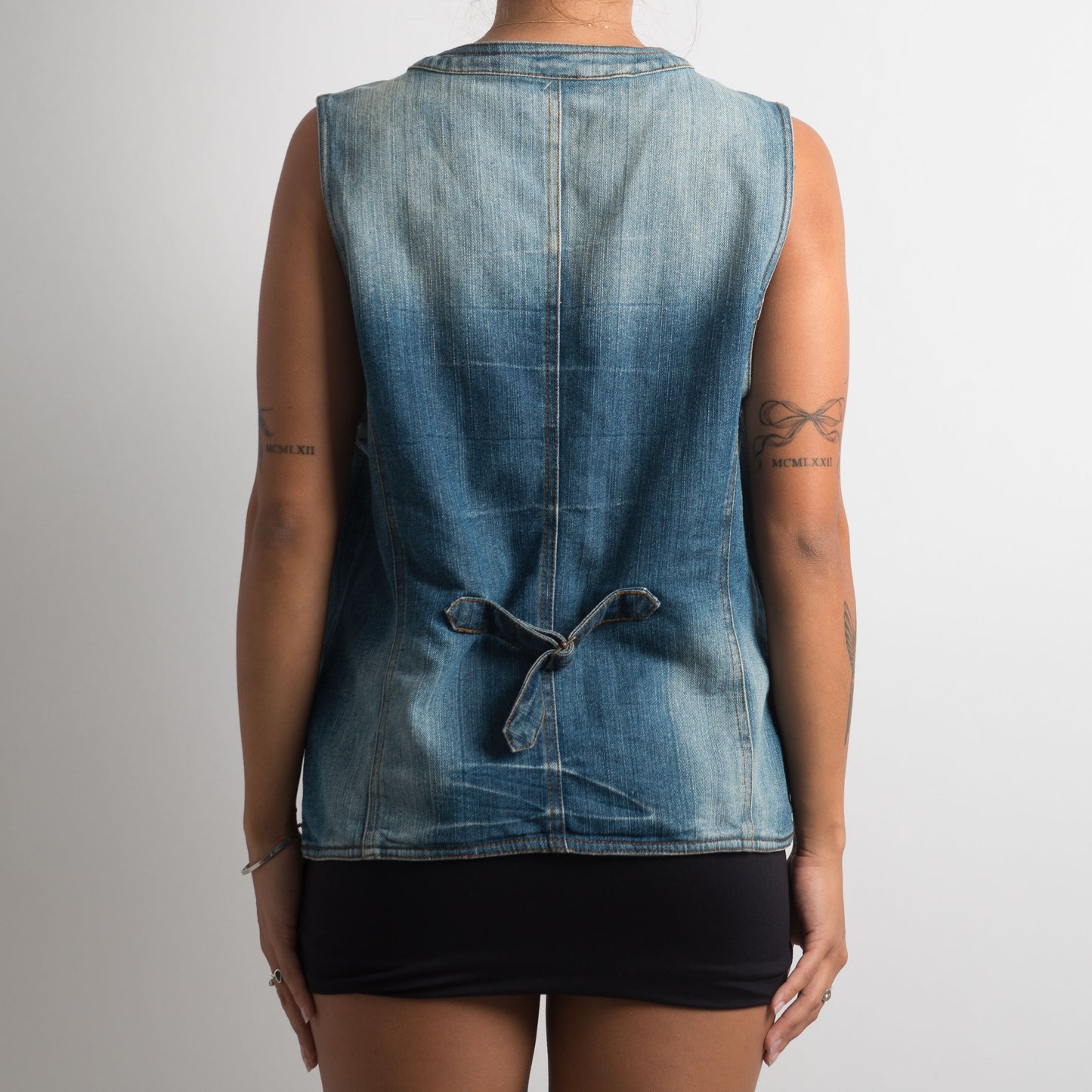 FADED WASH DENIM VEST