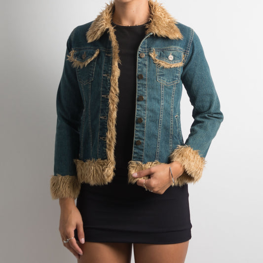 Y2K FAUX FUR TRIM JACKET