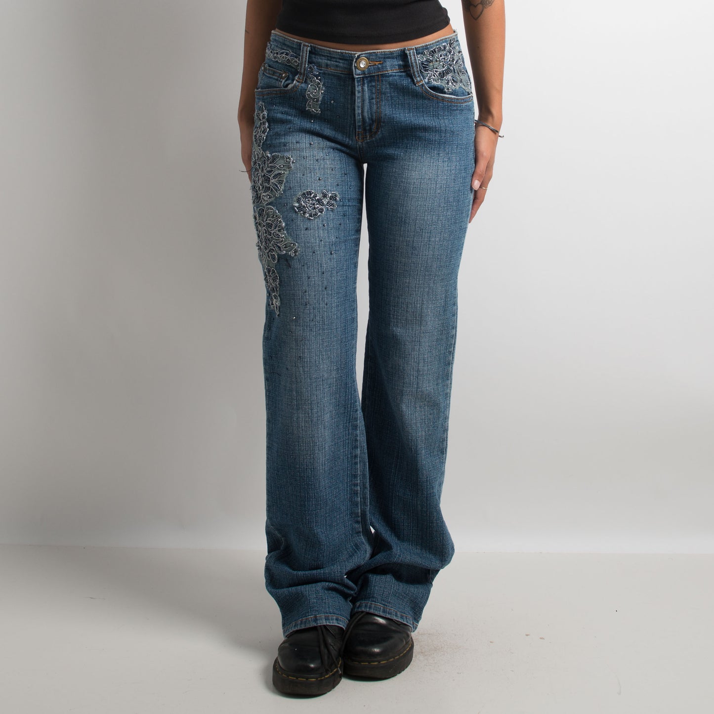 BEADED BOOTCUT JEANS