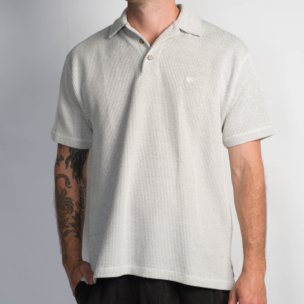 GREY KNIT POLO SHIRT