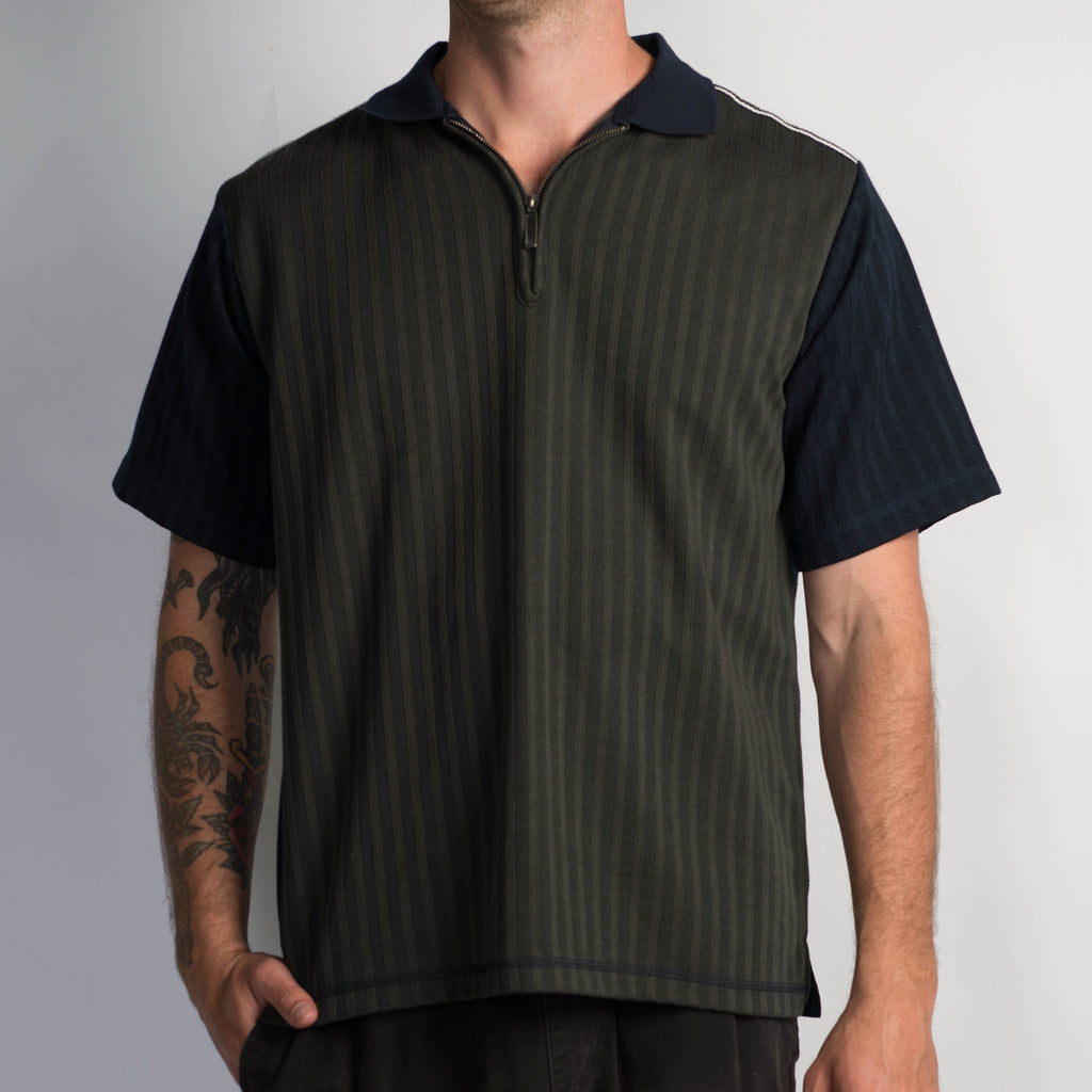 NAVY PANEL POLO SHIRT