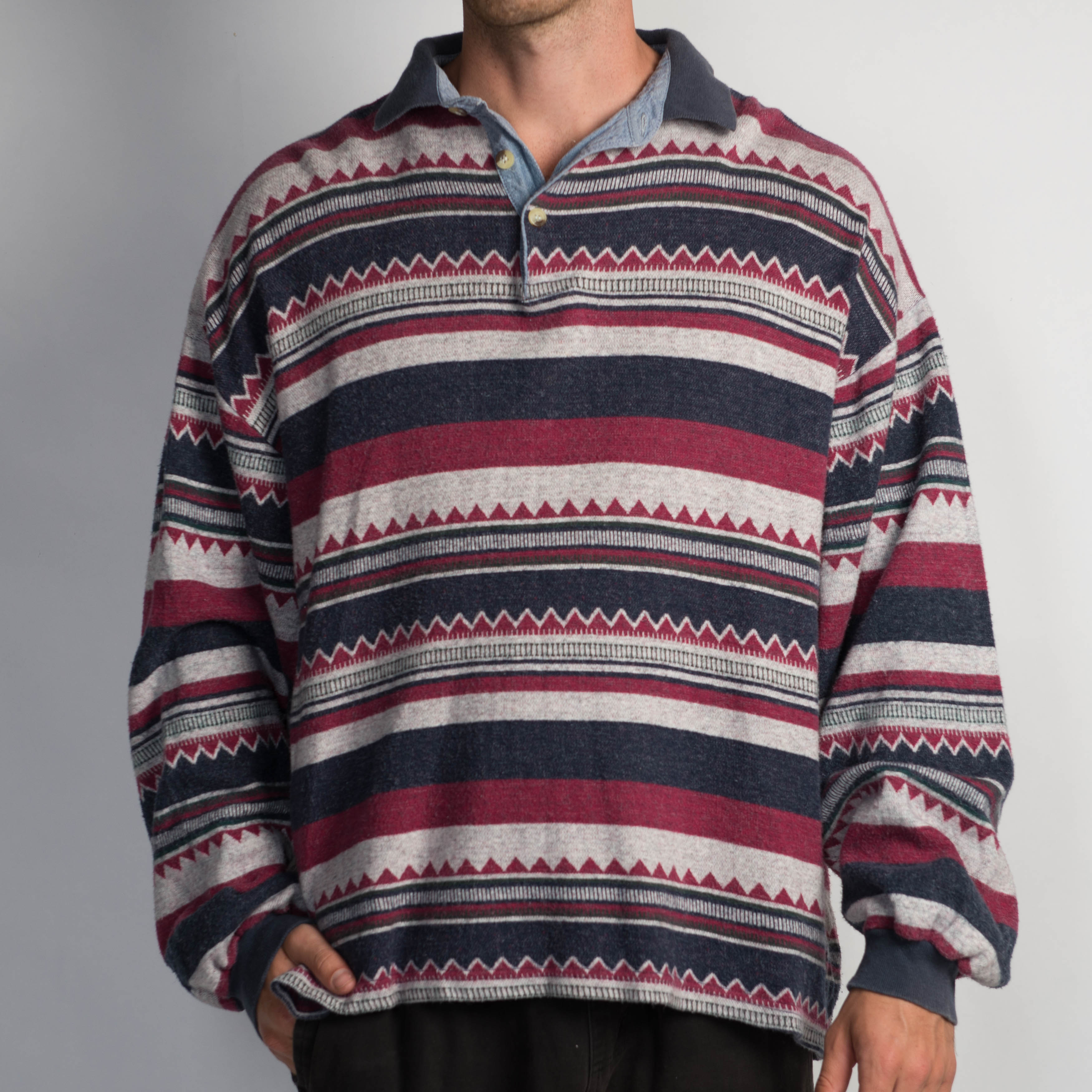 AZTEC PATTERN POLO SHIRT