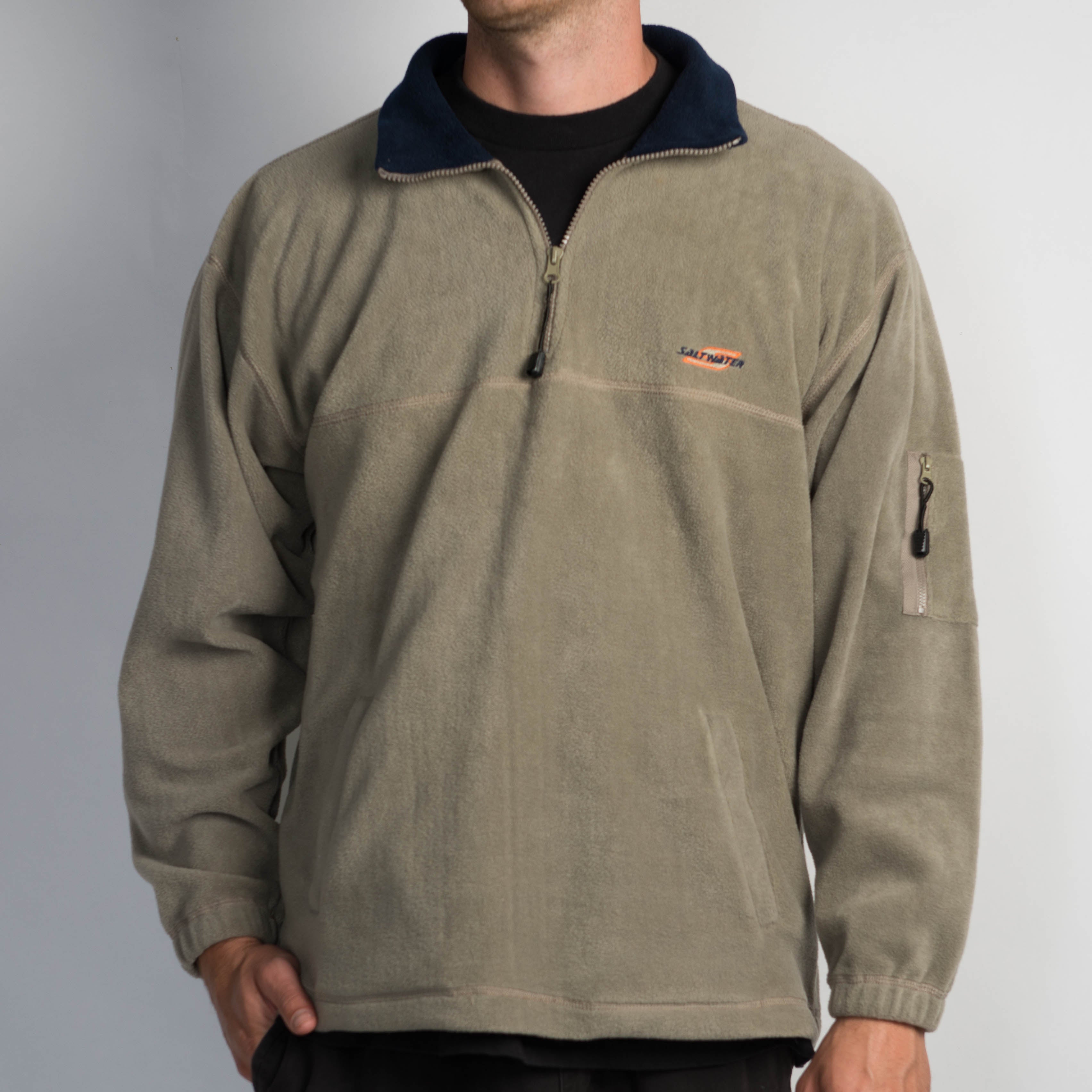KHAKI FLEECE QUARTER ZIP