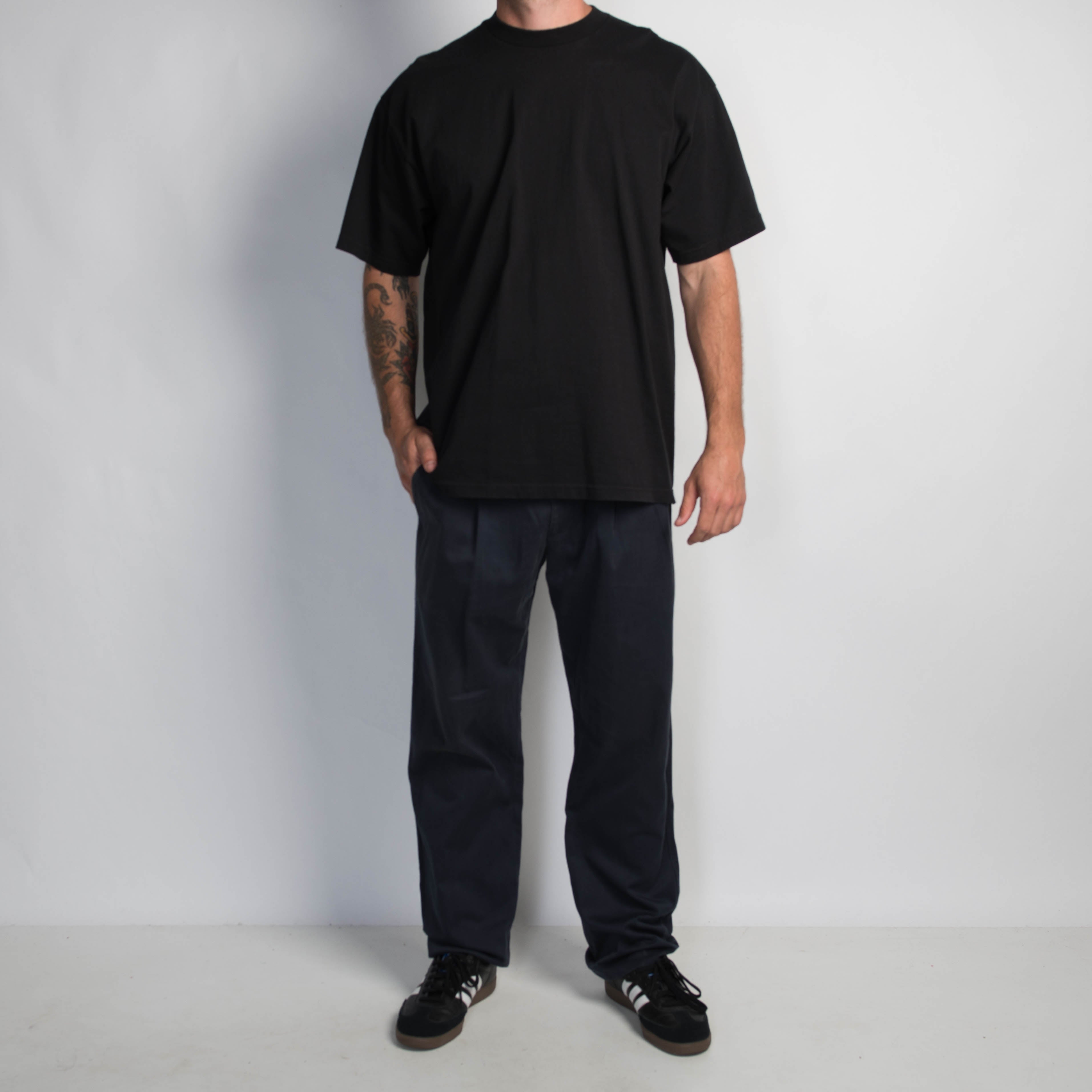 NAVY STRAIGHT LEG TROUSERS