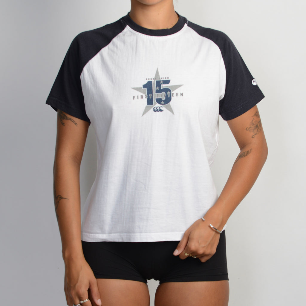 WHITE GRAPHIC RAGLAN TEE