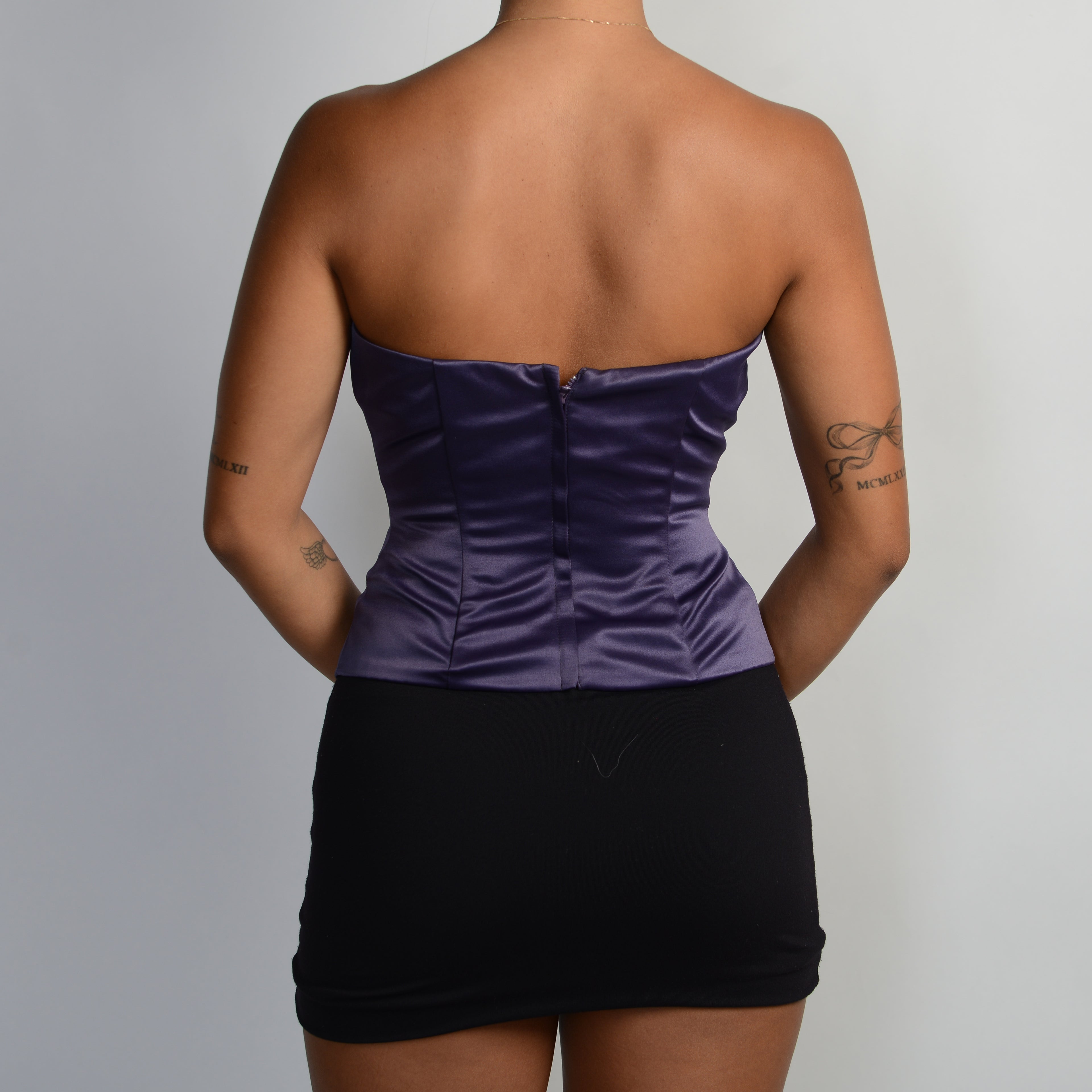 PURPLE STRAPLESS TOP