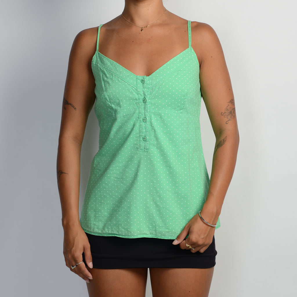 GREEN POLKA DOT CAMISOLE
