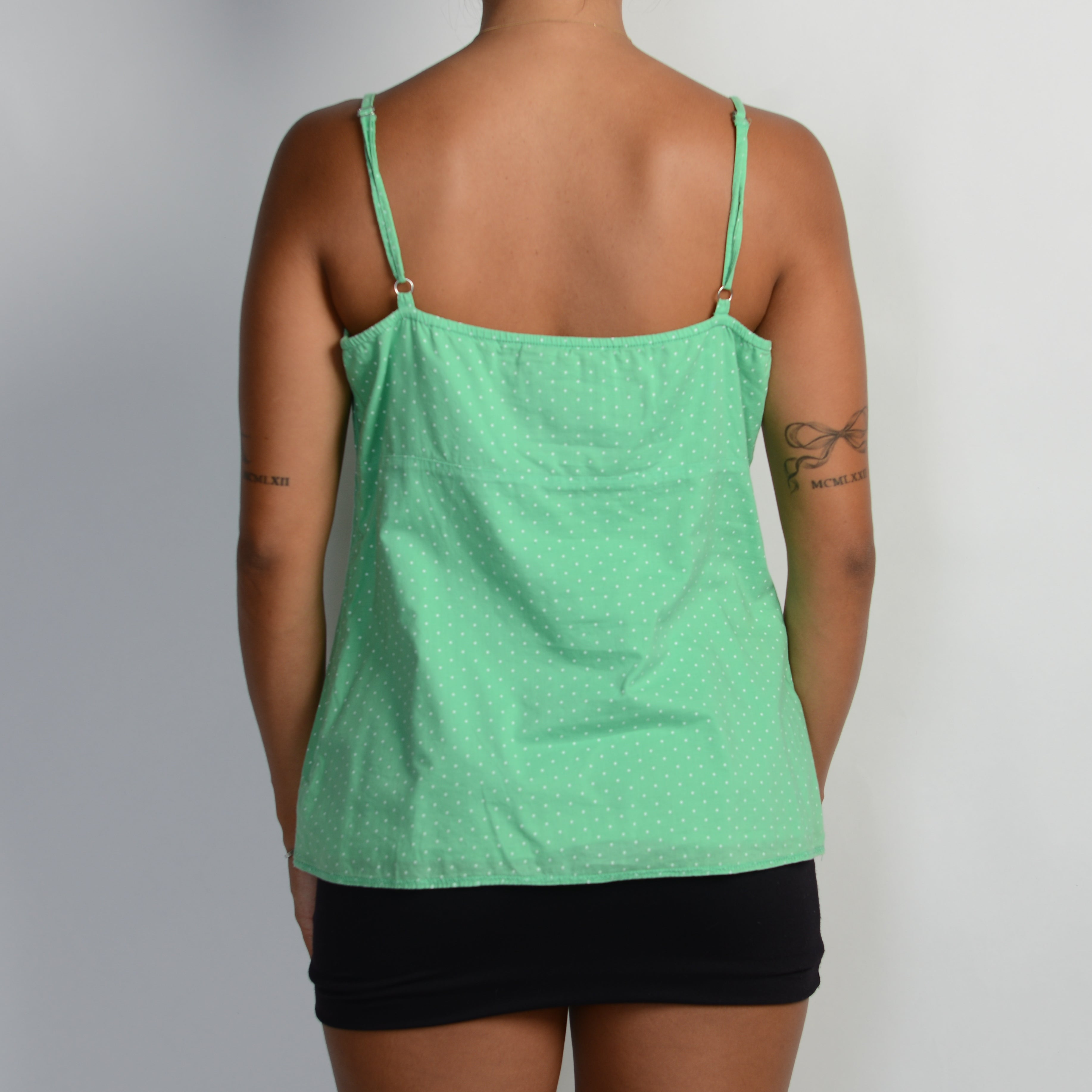 GREEN POLKA DOT CAMISOLE