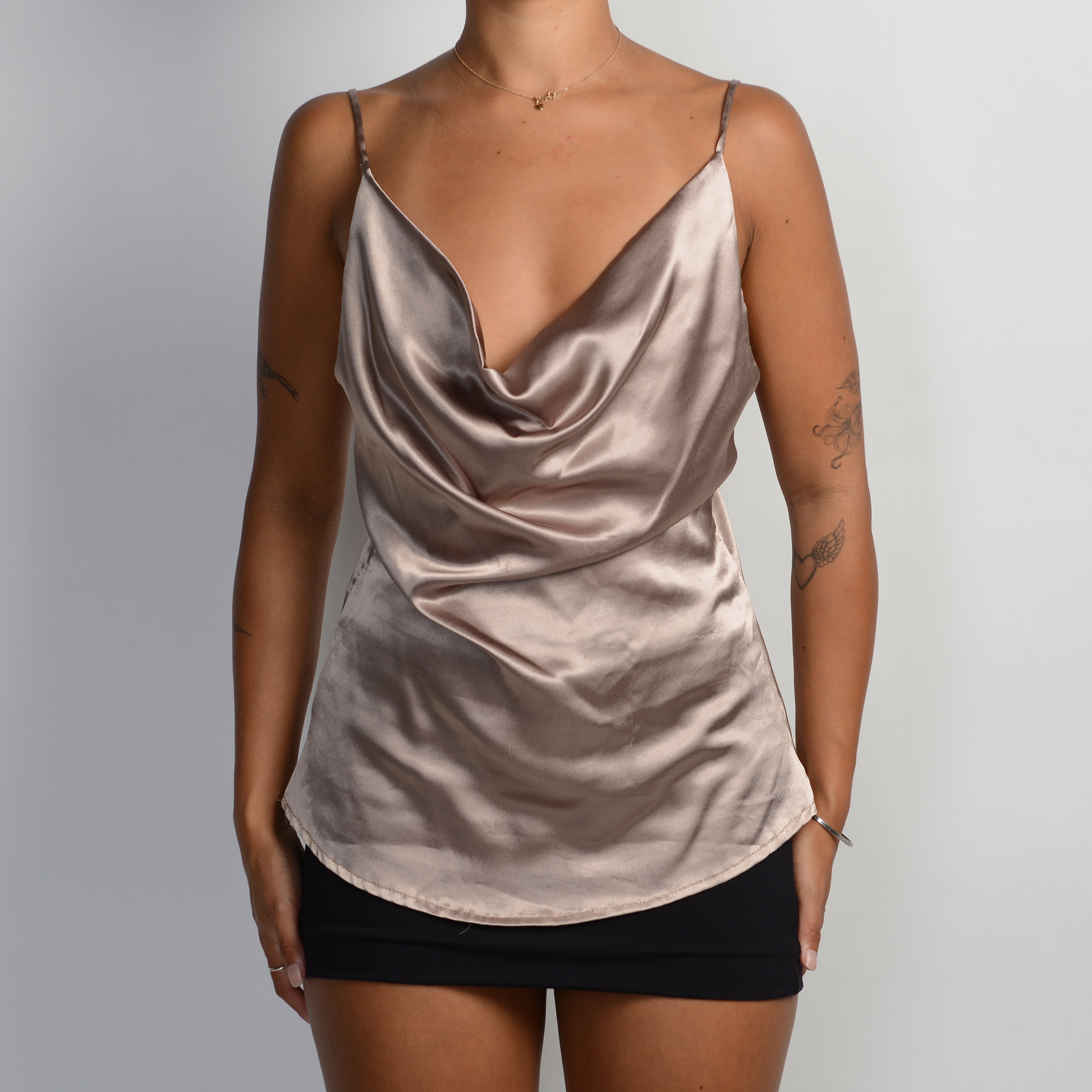 SATIN COWL NECK CAMISOLE