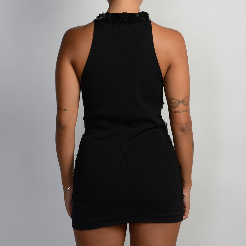 BLACK SEQUIN KNIT TOP