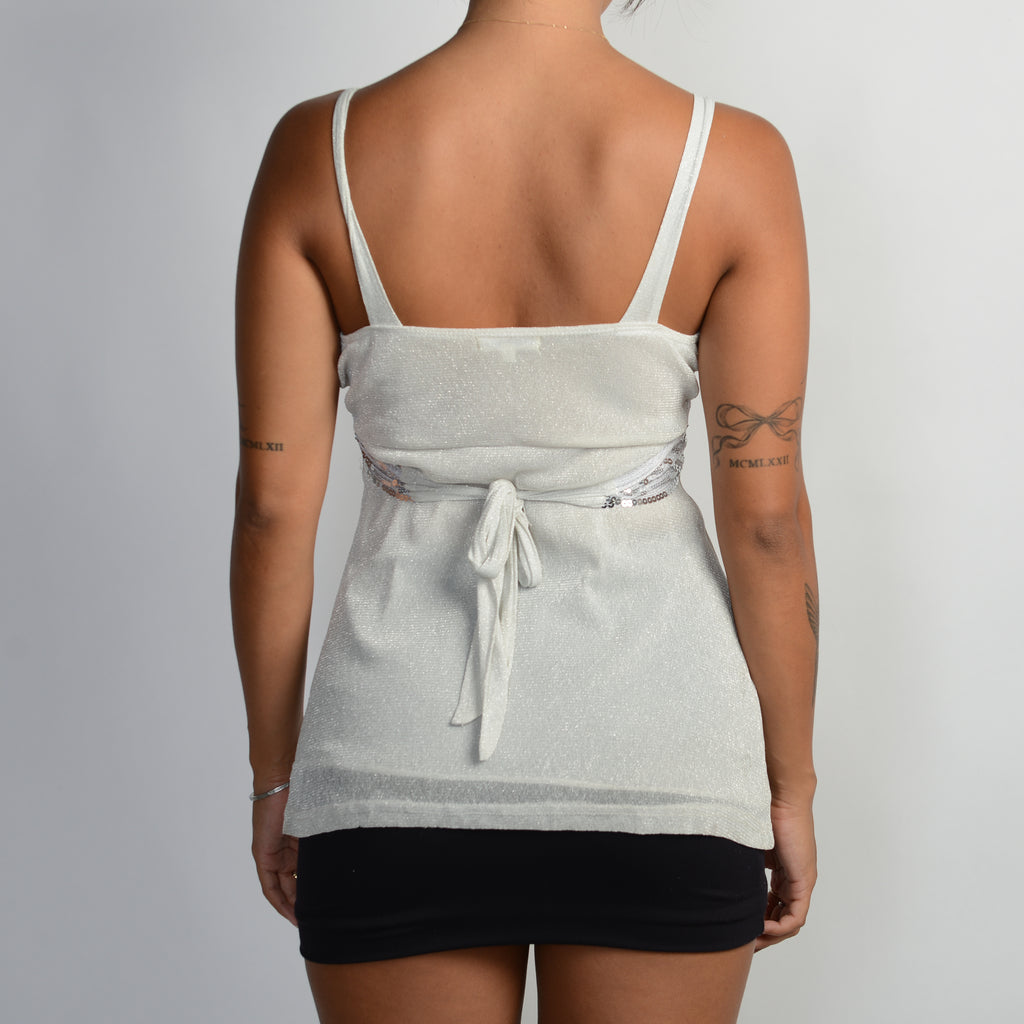 SILVER BABYDOLL TOP