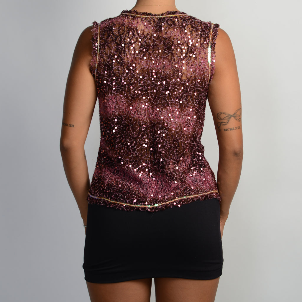 PINK SEQUIN VEST