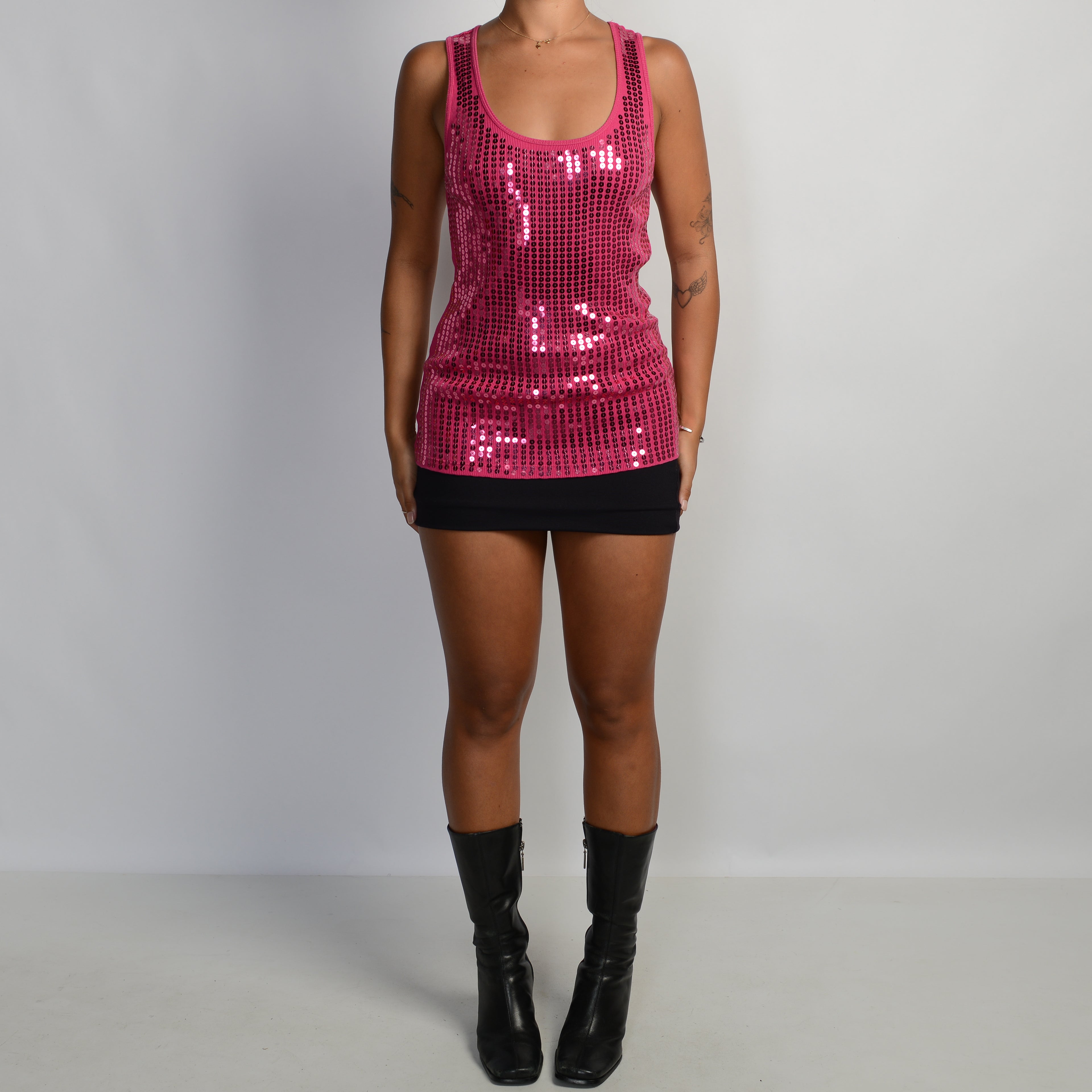 PINK SEQUIN TANK TOP