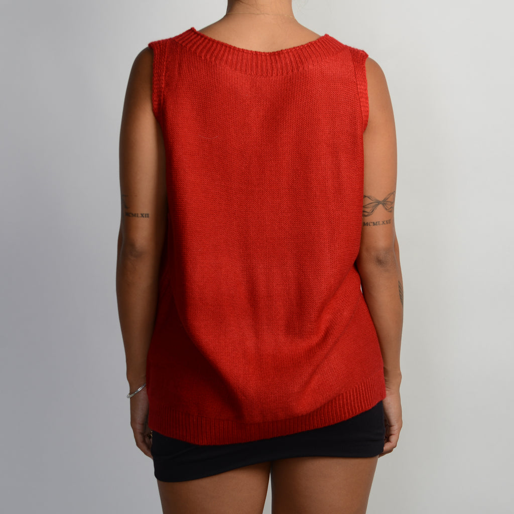 RED KNIT TOP