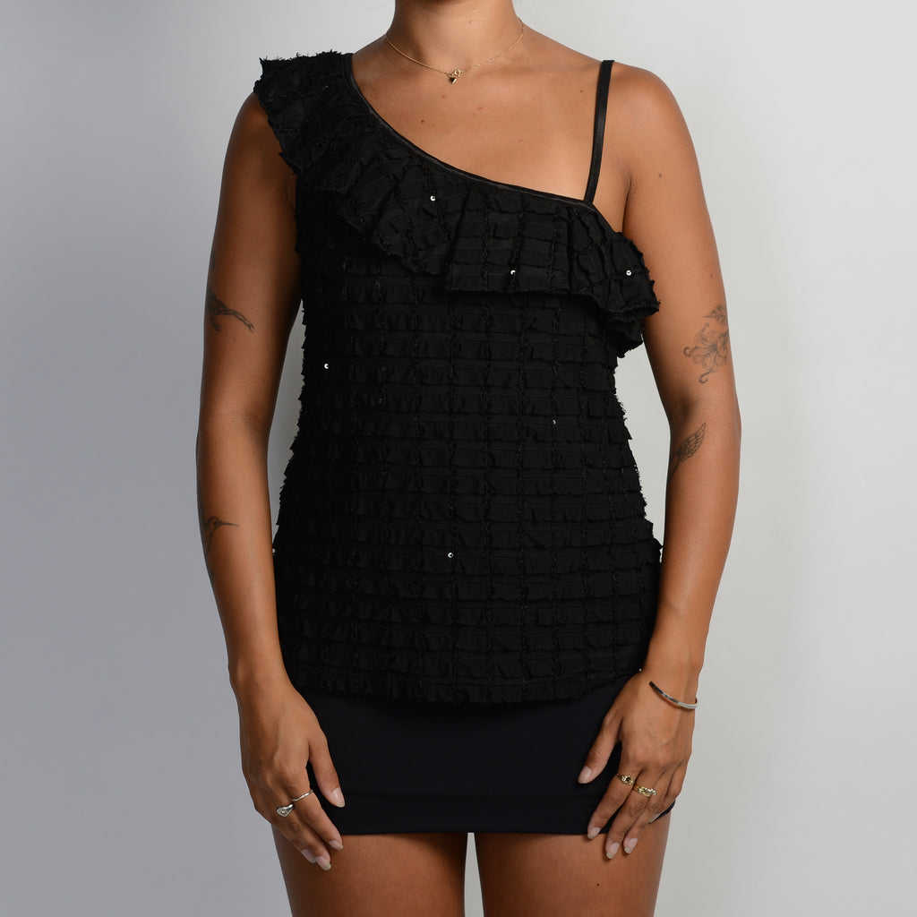 ONE SHOULDER TEXTURED TOP