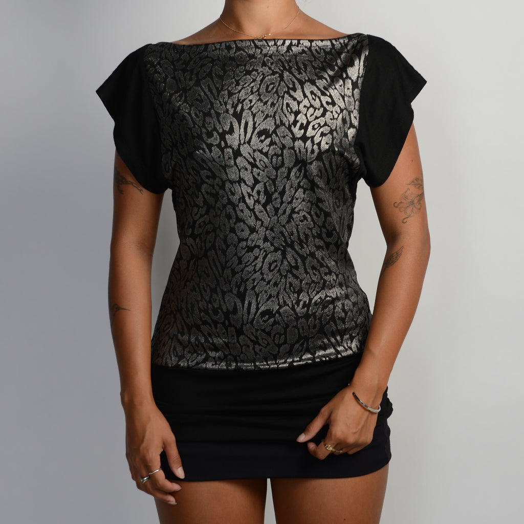 SILVER ANIMAL PRINT TOP