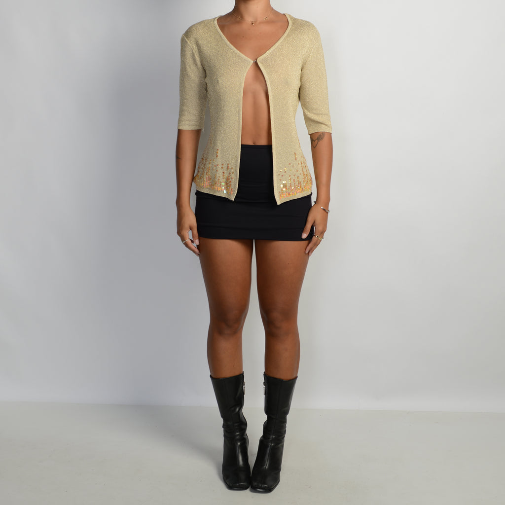 GOLD 1/2 SLEEVE CARDIGAN