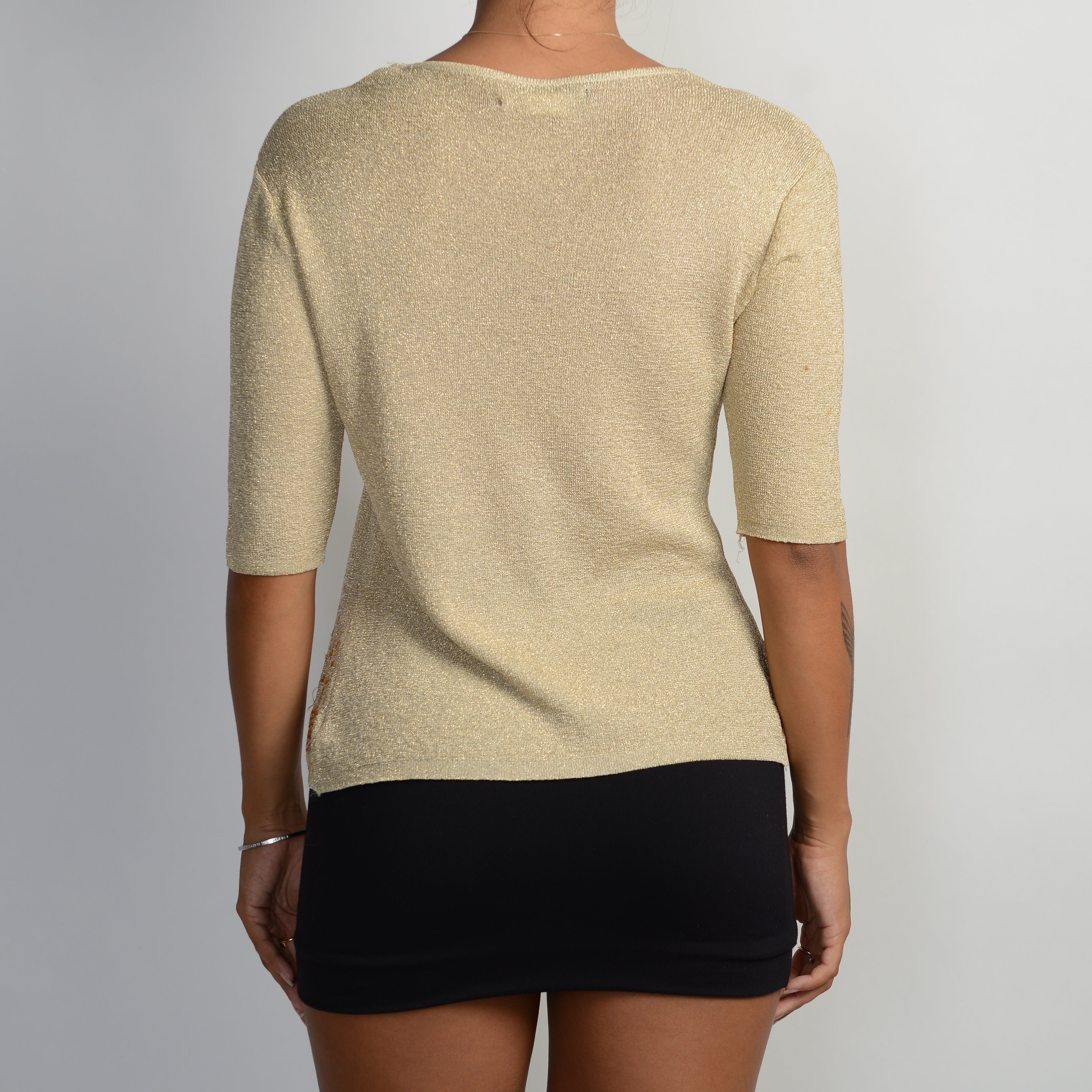 GOLD 1/2 SLEEVE CARDIGAN