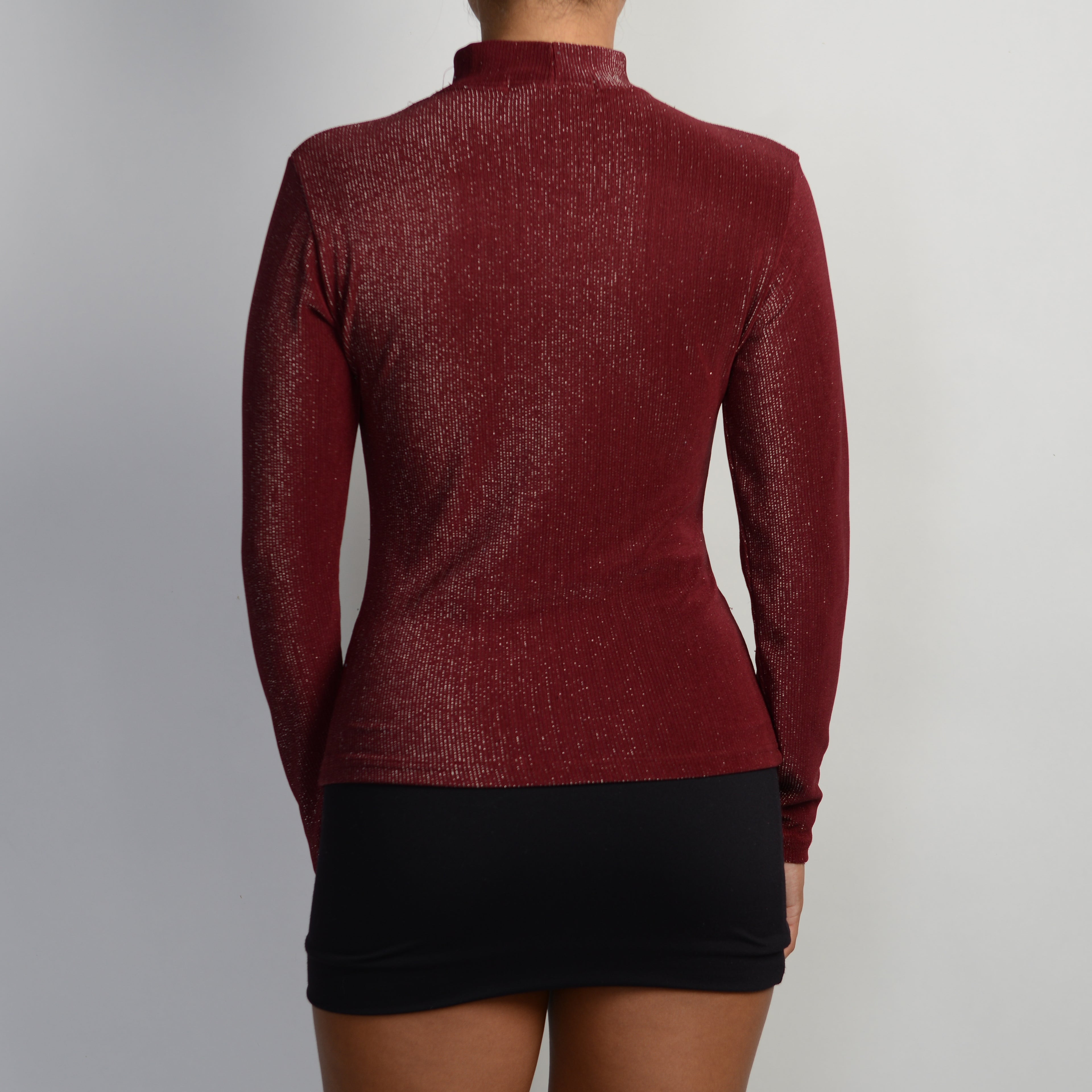 MAROON METALLIC TOP